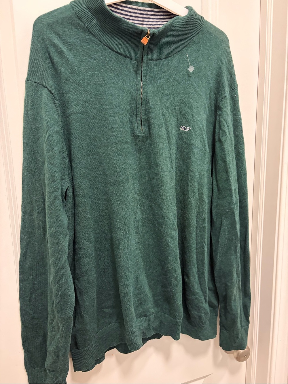 Vineyard Vines By Shep And Ian 100% Cotton 1/4 Zip Dark Green Xxl Navy Whale